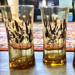 Vintage Libbey Smoked Glass Wheat Field Tumblers